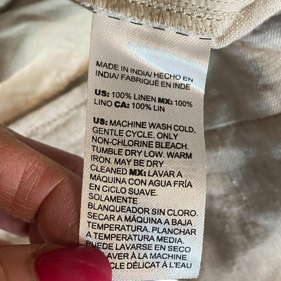 CHICO'S 100% Linen women’s Bermuda Tie Front  Shorts tan size 2.5 beachy resort - Picture 8 of 8